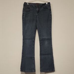 BONGO Blue Flare Wide Leg Jeans with Whiskering
